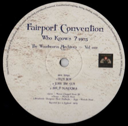 Fairport Convention – Who Knows? (1975 The Woodworm Archives - Vol. One) (2xLP) LP vinyl record, image 5 of 6