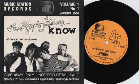 Blue Ruin, Olympic Sideburns – Music Station Records Volume 1 No. 1 7" vinyl record, image 5 of 6