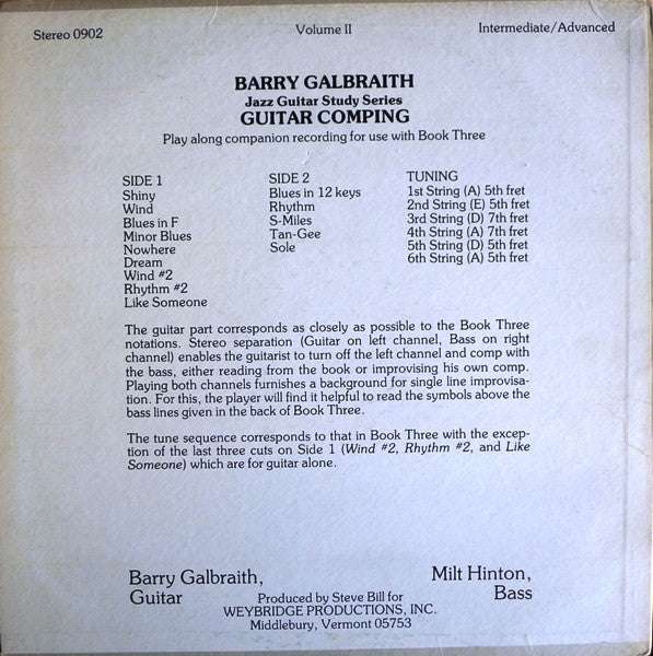 Barry Galbraith – Guitar Comping LP vinyl record, image 2 of 3