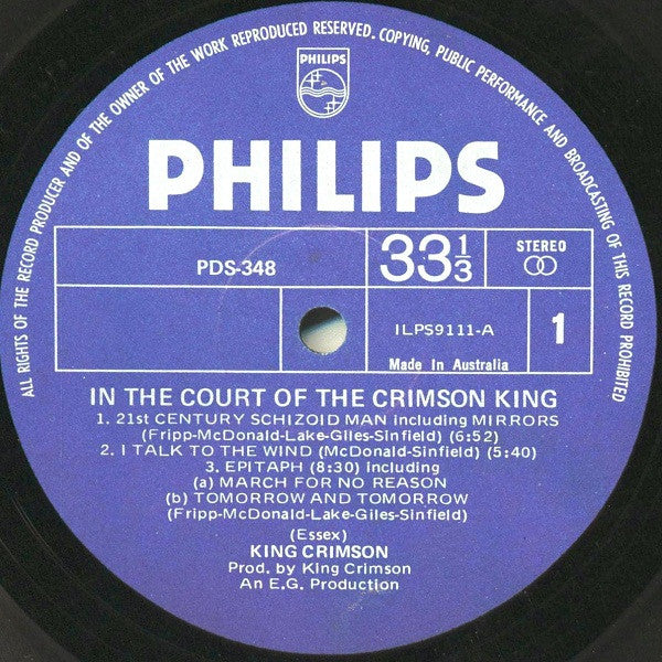 King Crimson – In The Court Of The Crimson King (An Observation By King Crimson) LP vinyl record, image 5 of 6