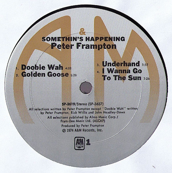 Peter Frampton – Somethin's Happening LP vinyl record, image 3 of 6