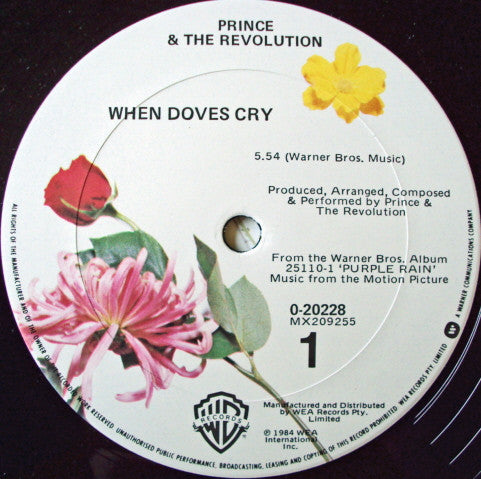 Prince And The Revolution – When Doves Cry 12" vinyl record, image 3 of 4