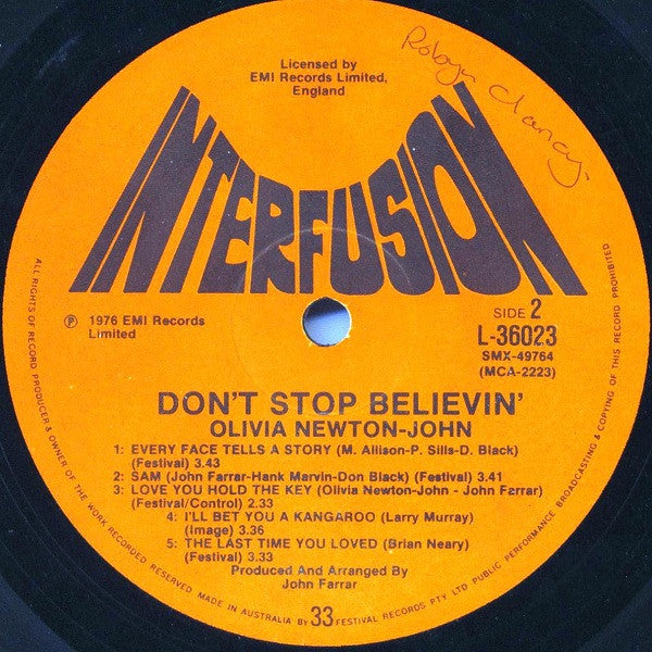 Olivia Newton-John – Don't Stop Believin' LP vinyl record, image 4 of 6