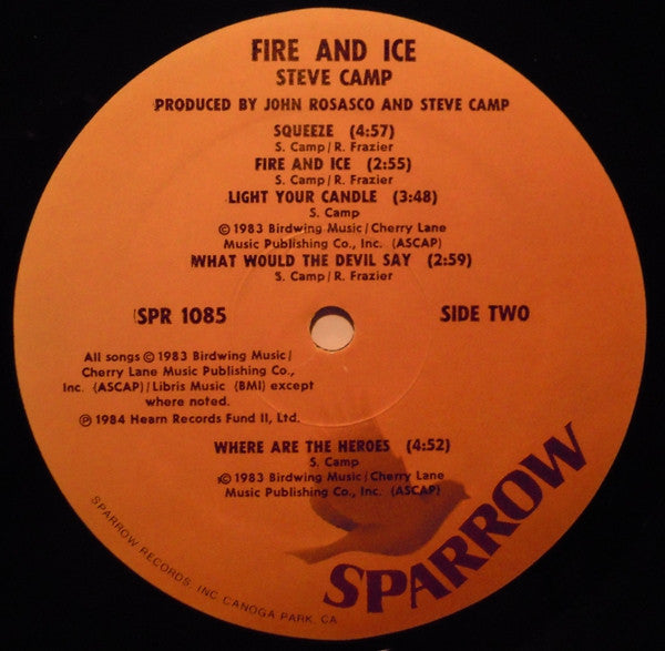 Steve Camp – Fire And Ice LP vinyl record, image 4 of 6