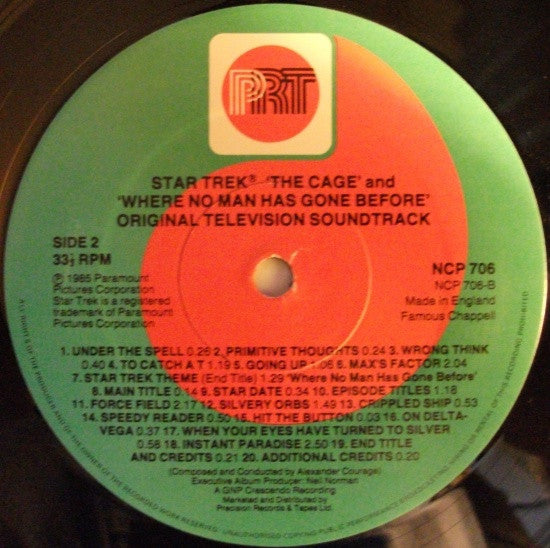 Alexander Courage – Star Trek® - "The Cage" And "Where No Man Has Gone Before" - Original Television Soundtrack LP vinyl record, image 4 of 4