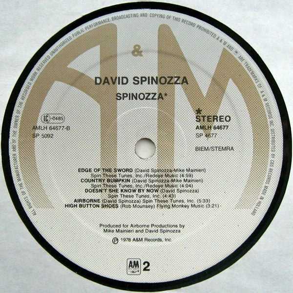 David Spinozza – Spinozza LP vinyl record, image 4 of 5
