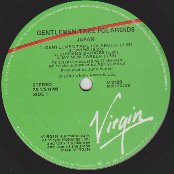 Japan – Gentlemen Take Polaroids LP vinyl record, image 2 of 3