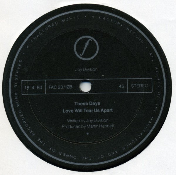 Joy Division – Love Will Tear Us Apart (VG+/VG+) 12
