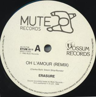 Erasure – Oh L'Amour 12" vinyl record, image 1 of 4