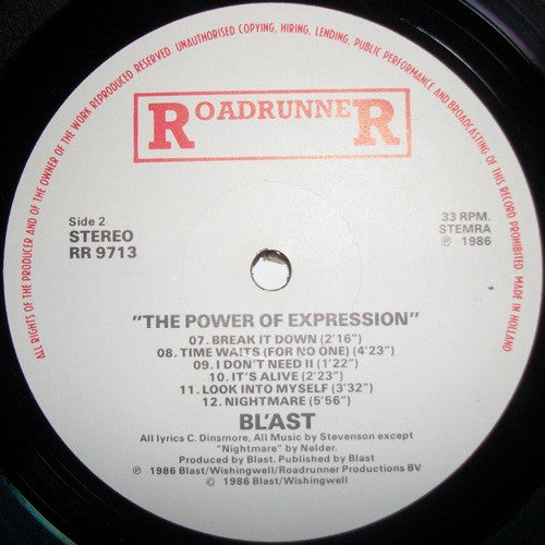 Bl'ast – The Power Of Expression LP vinyl record, image 5 of 5