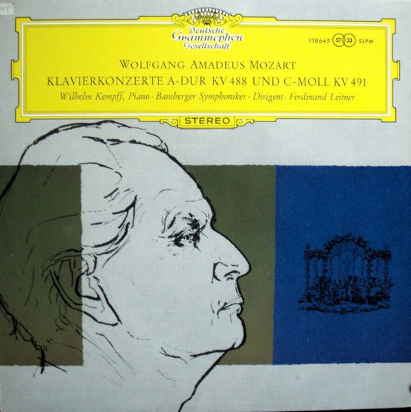 Wolfgang Amadeus Mozart, Wilhelm Kempff, Bamberger Symphoniker, Ferdinand Leitner – Klavierkonzerte A-Dur KV 488 Und C-Moll KV 491 LP vinyl record, image 1 of 2