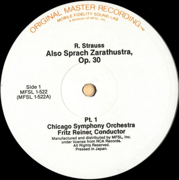 Fritz Reiner, Chicago Symphony Orchestra, Richard Strauss – Also Sprach Zarathustra LP vinyl record, image 3 of 9