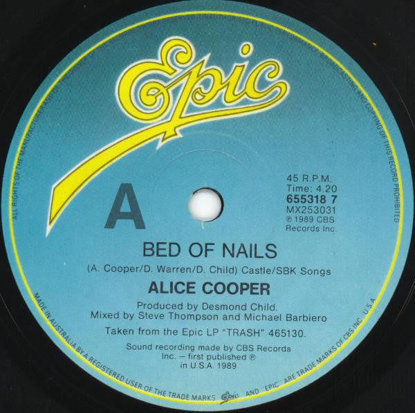 Alice Cooper – Bed Of Nails 7" vinyl record, image 3 of 4