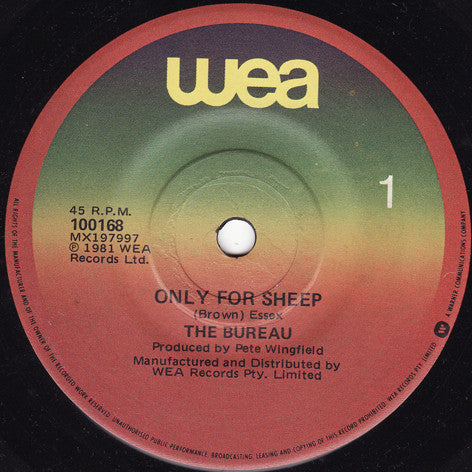 The Bureau – Only For Sheep 7" vinyl record, image 1 of 2