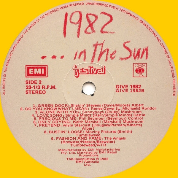 Various – 1982 ... In The Sun LP vinyl record, image 4 of 5