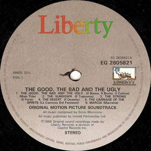 Ennio Morricone – The Good, The Bad And The Ugly - Original Motion Picture Soundtrack LP vinyl record, image 3 of 4