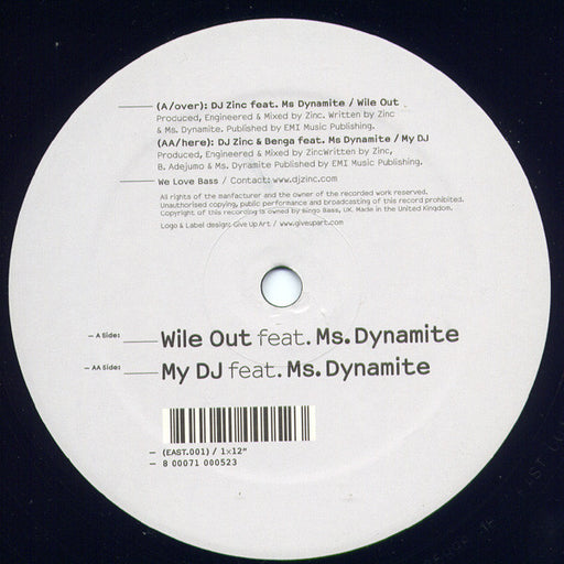 DJ Zinc, Benga, Ms. Dynamite – Wile Out / My DJ 12" vinyl record, image 1 of 2