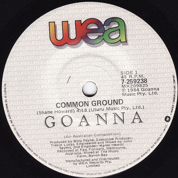 Goanna – Common Ground 7" vinyl record, image 2 of 4