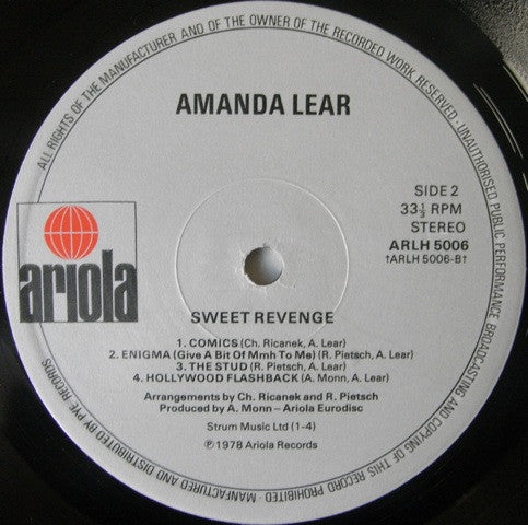 Amanda Lear – Sweet Revenge LP vinyl record, image 8 of 8
