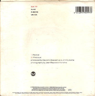 Eurythmics – Revival 7" vinyl record, image 2 of 4