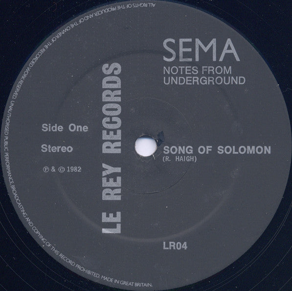 Sema – Notes From Underground LP vinyl record, image 3 of 4