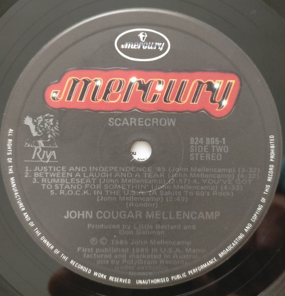John Cougar Mellencamp – Scarecrow LP vinyl record, image 4 of 4