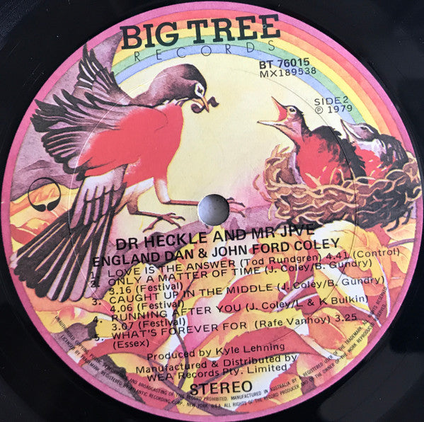 England Dan & John Ford Coley – Dr. Heckle And Mr. Jive LP vinyl record, image 4 of 6