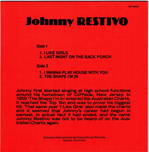Johnny Restivo – Oh Johnny! 7" vinyl record, image 2 of 4