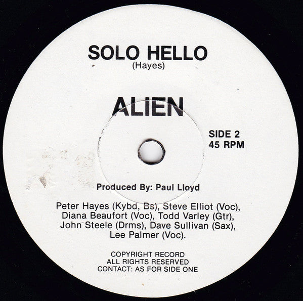 Alien – Eighties Lover 7" vinyl record, image 2 of 2