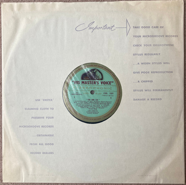 Lee Konitz, Jimmy Giuffre – You And Lee LP vinyl record, image 5 of 5