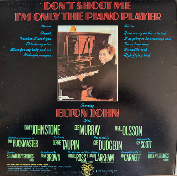Elton John – Don't Shoot Me I'm Only The Piano Player LP vinyl record, image 5 of 6