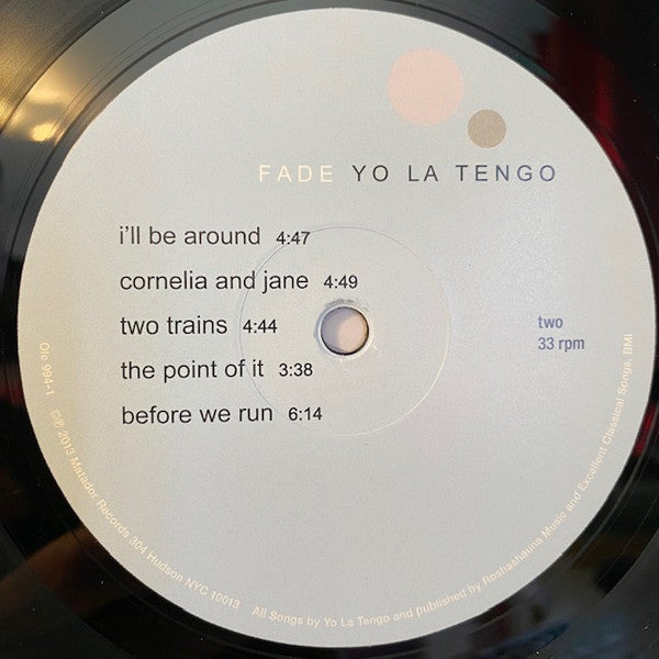 Yo La Tengo – Fade LP vinyl record, image 4 of 6