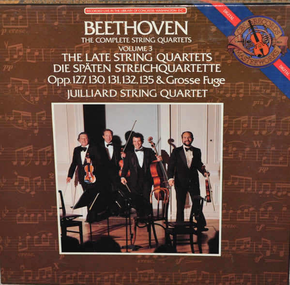 Ludwig van Beethoven, Juilliard String Quartet – The Complete String Quartets Volume 3, The Late String Quartets = Die Späten Streichquartette Opp. 127, 130, 131, 132, 135 & Grosse Fuge (4xLP) LP vinyl record, image 1 of 5
