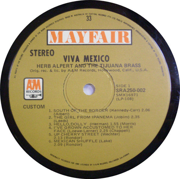 Herb Alpert & The Tijuana Brass – Viva Mexico LP vinyl record, image 3 of 4
