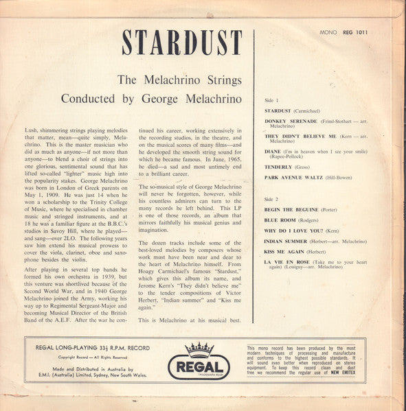 The Melachrino Strings, George Melachrino – Stardust LP vinyl record, image 2 of 4