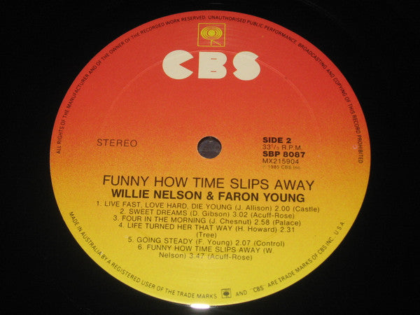 Willie Nelson, Faron Young – Funny How Time Slips Away LP vinyl record, image 4 of 4