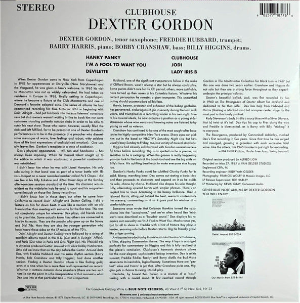 Dexter Gordon – Clubhouse LP vinyl record, image 4 of 7