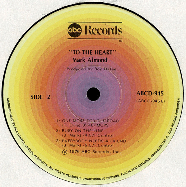 Mark-Almond – To The Heart LP vinyl record, image 4 of 6
