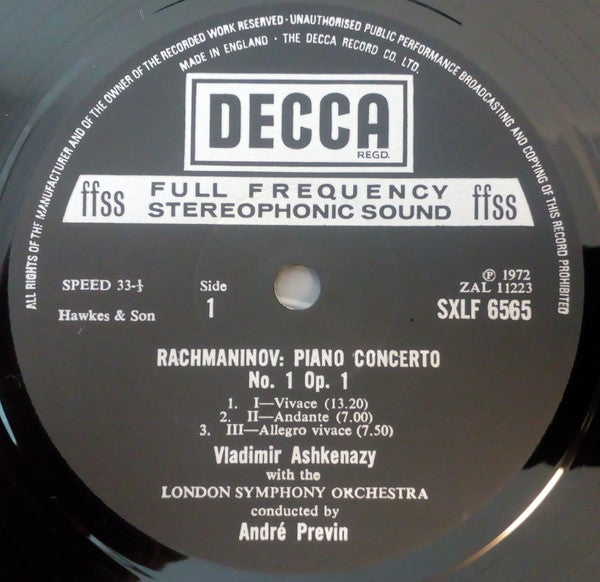 Sergei Rachmaninoff, Vladimir Ashkenazy, London Symphony Orchestra, André Previn – The Four Piano Concertos / Rhapsody On A Theme Of Paganini (3xLP) LP vinyl record, image 3 of 10