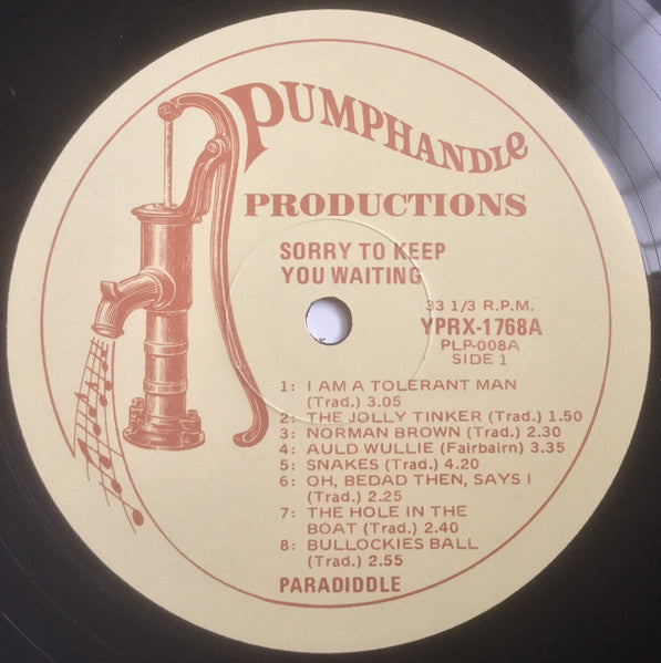 Paradiddle Traditional Folk Band – Sorry To Keep You Waiting LP vinyl record, image 6 of 6