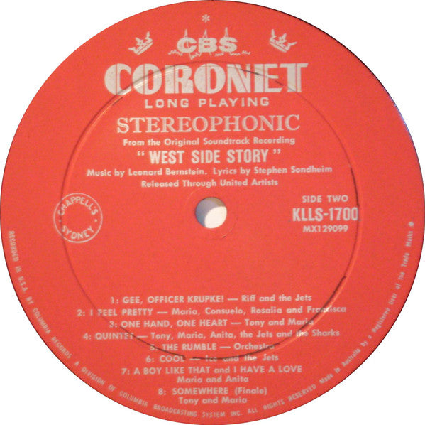 Natalie Wood, Richard Beymer, Russ Tamblyn, Rita Moreno, George Chakiris, Leonard Bernstein, Stephen Sondheim, Johnny Green – West Side Story (The Original Sound Track Recording) LP vinyl record, image 4 of 4