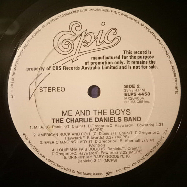 The Charlie Daniels Band – Me And The Boys LP vinyl record, image 4 of 6