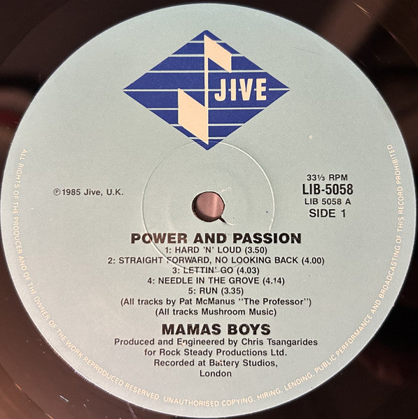 Mama's Boys – Power And Passion LP vinyl record, image 3 of 4