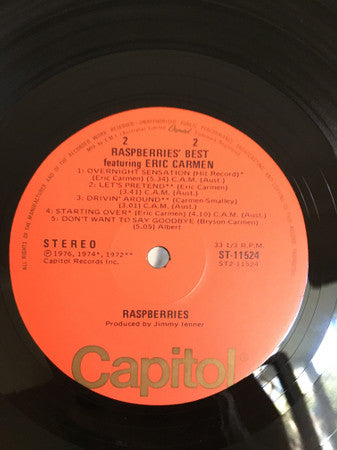 Raspberries – Raspberries' Best - Featuring Eric Carmen LP vinyl record, image 6 of 6