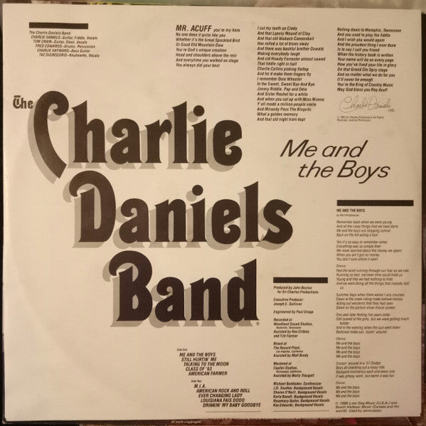 The Charlie Daniels Band – Me And The Boys LP vinyl record, image 5 of 6