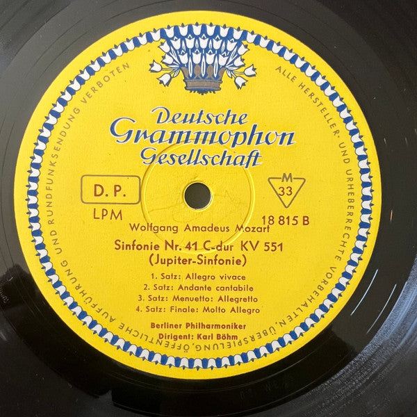 Wolfgang Amadeus Mozart, Berliner Philharmoniker, Karl Böhm – Sinfonien Nr. 40 G-Moll KV 550, Nr. 41 C-Dur KV 551 (Jupiter-Sinfonie) LP vinyl record, image 4 of 4