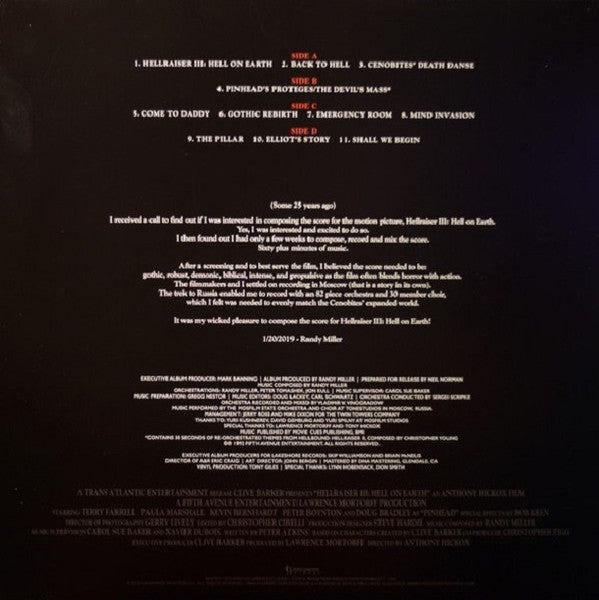 Randy Miller – Hellraiser III: Hell On Earth (Original Motion Picture Soundtrack) (2xLP) LP vinyl record, image 2 of 10