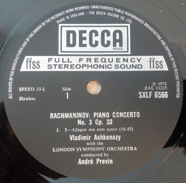 Sergei Rachmaninoff, Vladimir Ashkenazy, London Symphony Orchestra, André Previn – The Four Piano Concertos / Rhapsody On A Theme Of Paganini (3xLP) LP vinyl record, image 5 of 10