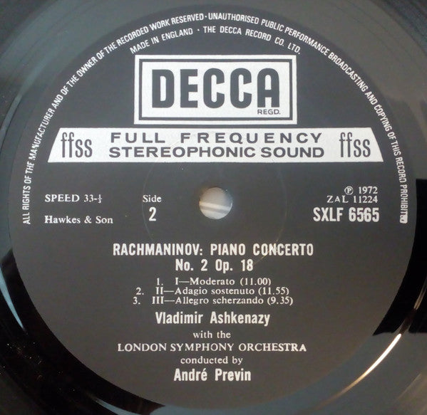 Sergei Rachmaninoff, Vladimir Ashkenazy, London Symphony Orchestra, André Previn – The Four Piano Concertos / Rhapsody On A Theme Of Paganini (3xLP) LP vinyl record, image 4 of 10