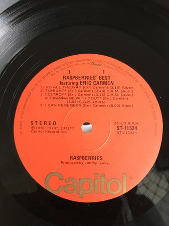 Raspberries – Raspberries' Best - Featuring Eric Carmen LP vinyl record, image 5 of 6